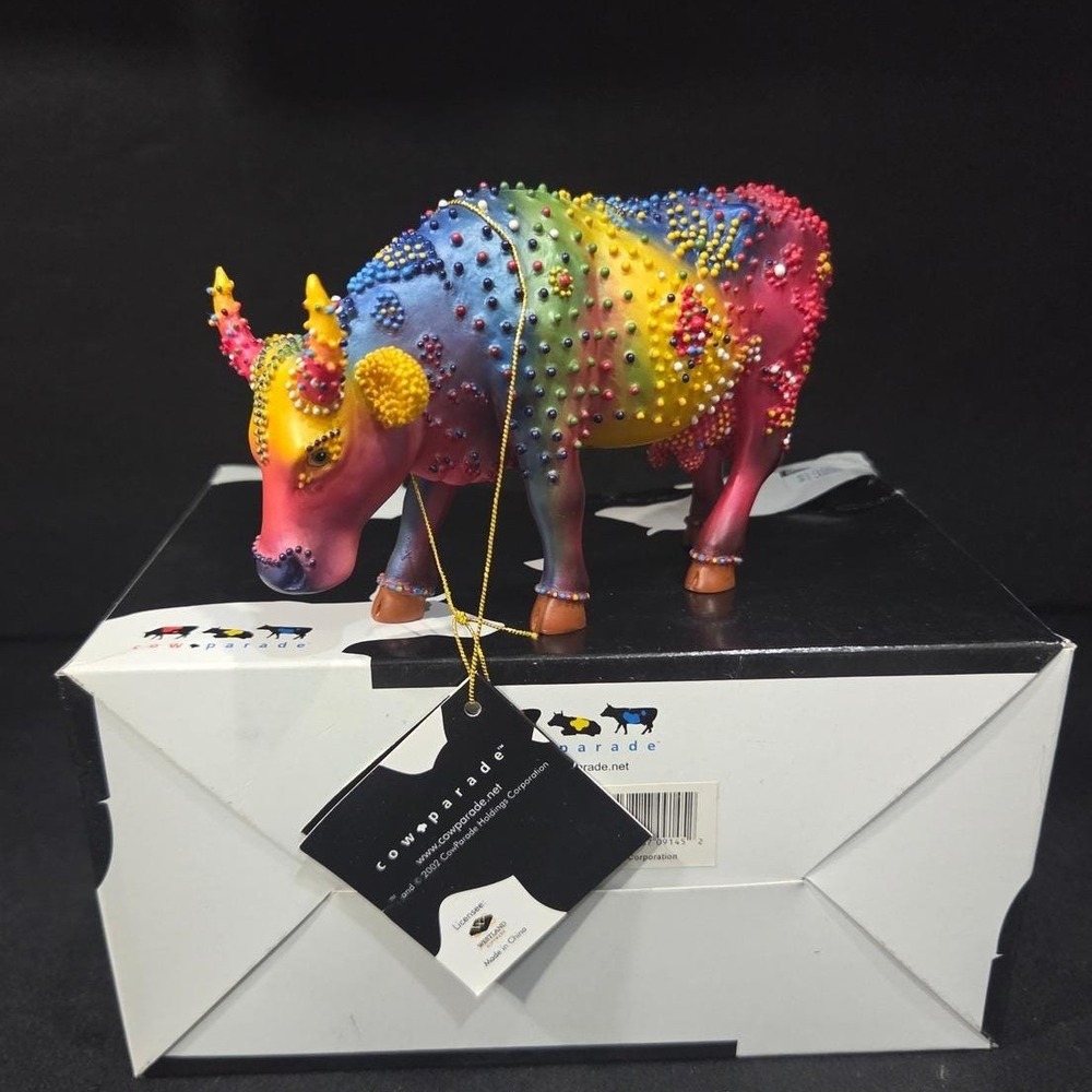 Cow Parade Multicolor Aggie Cow Figurine, Westland Giftware, #9145, Box/ Tag